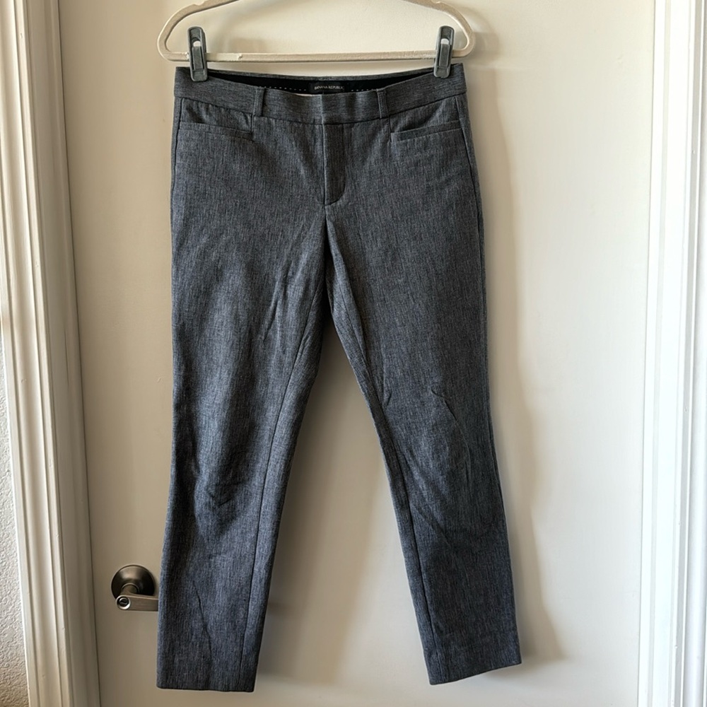 Banana Republic Sloan Textured Weave Gray Pants EUC
